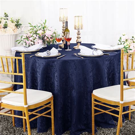 navy tablecloth wedding